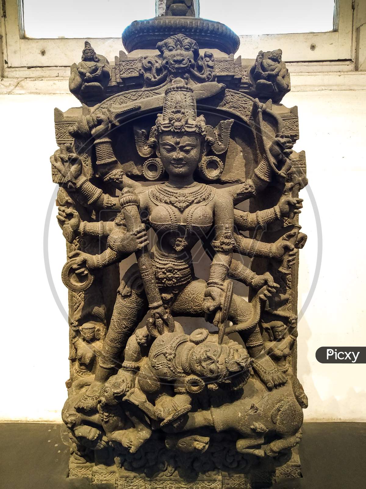 Maa Durga Indian Ancient Sculpture Displayed In Indian Museum,Kolkata