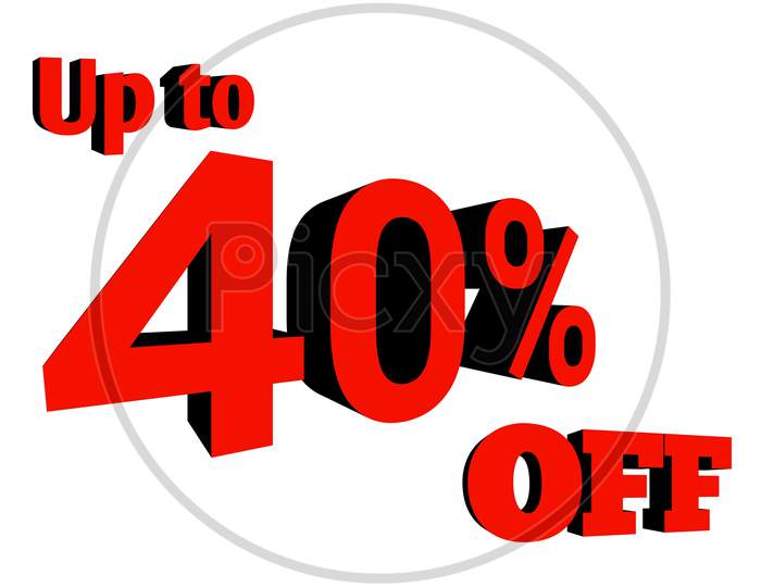 Up to 40% OFF 3d illustration.Up to 40% OFF 3d rendering.