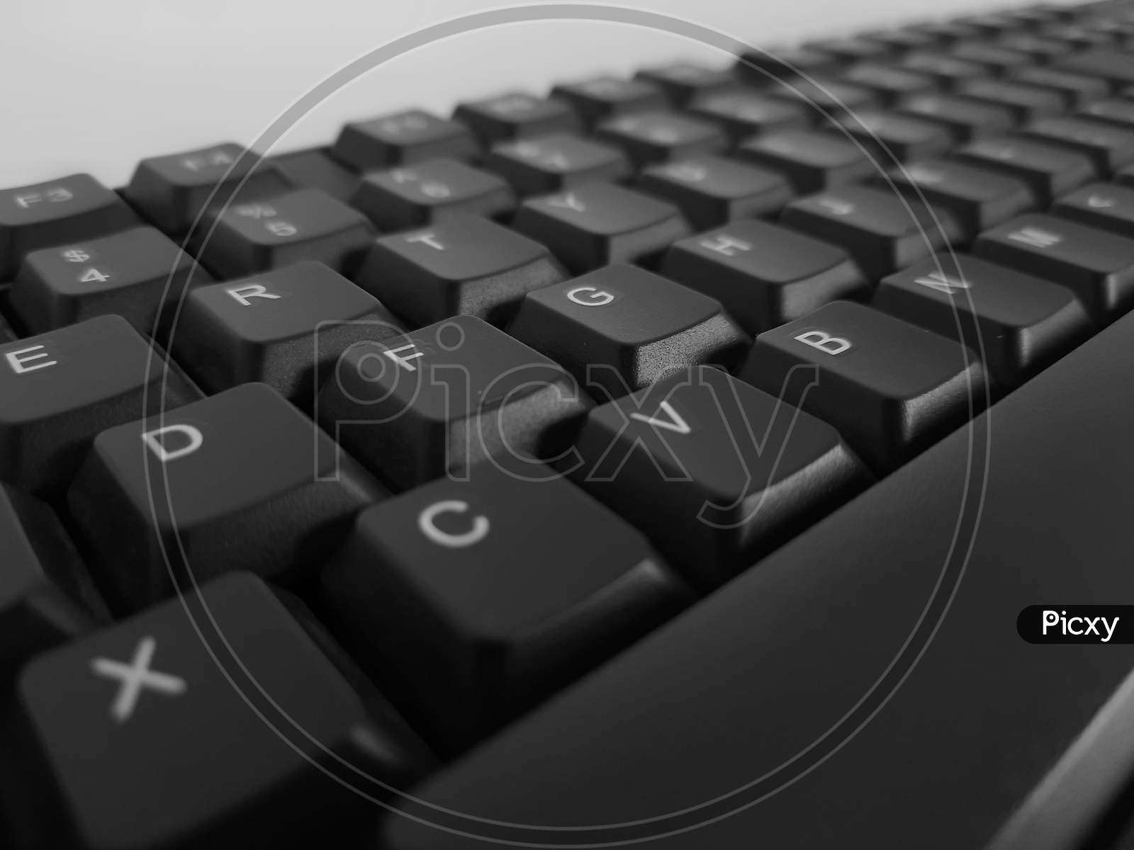 Keyboard keys in blurry effect. Keyboard macro shot with blurr.
