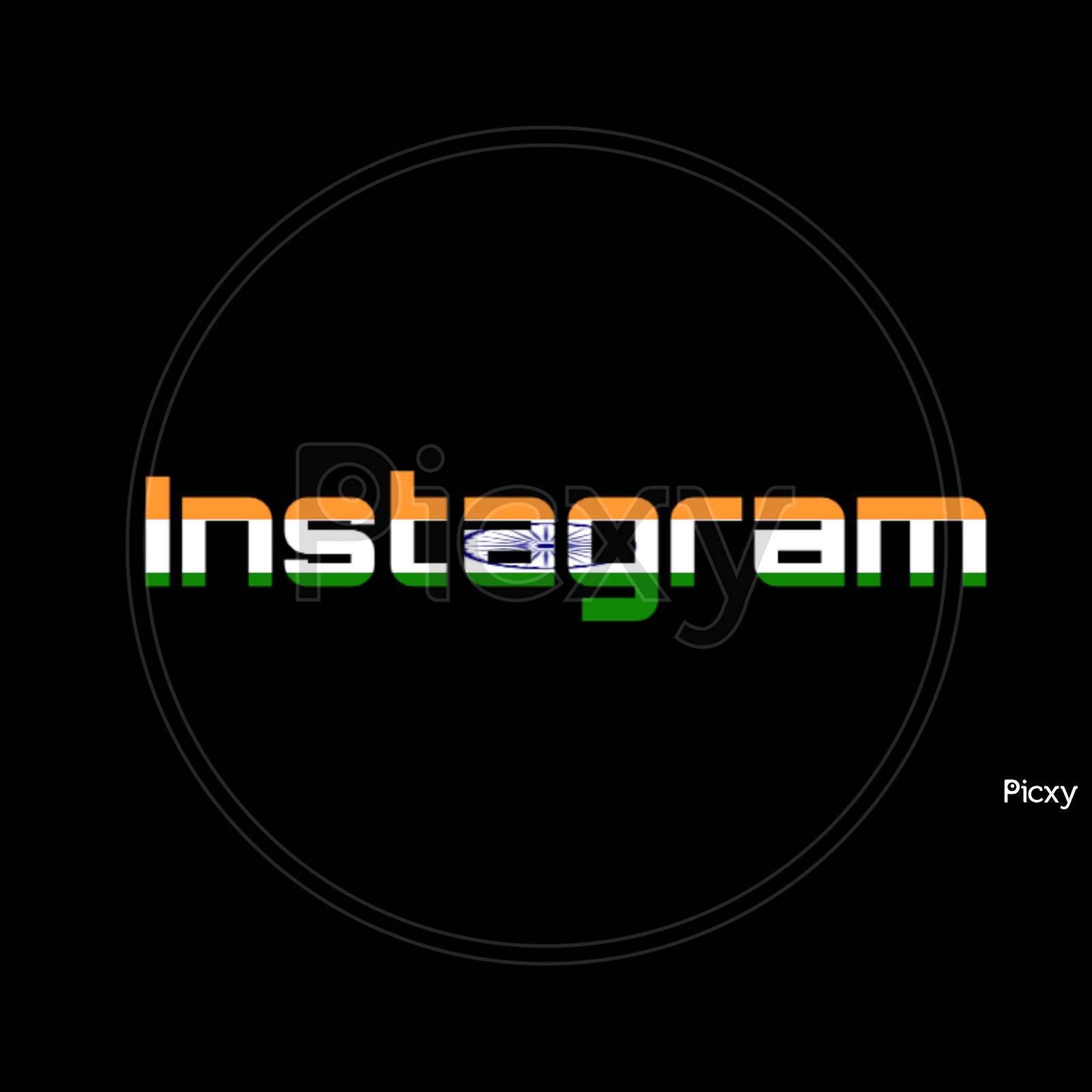 Instagram name logo with indian flag colour