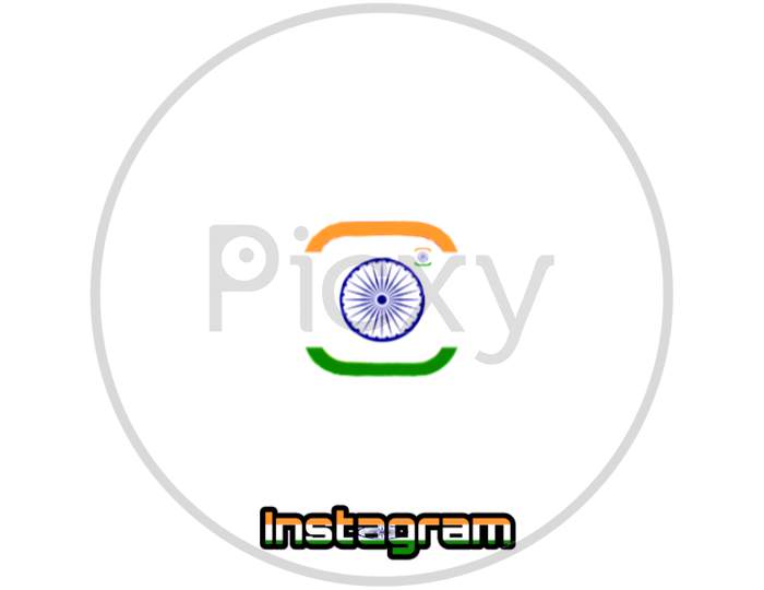 Instagram logo with indian flag colour