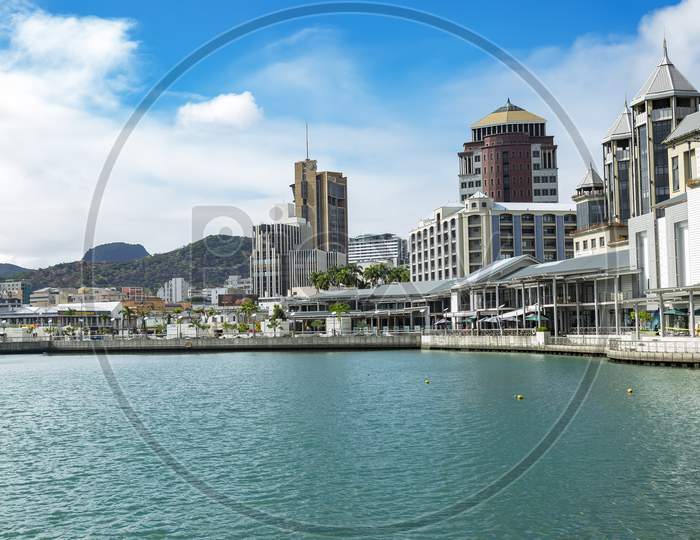 View of Port Louis waterfront,Mauritius,Africa.