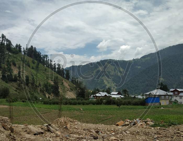 country side view of the hills in Bhaderwah