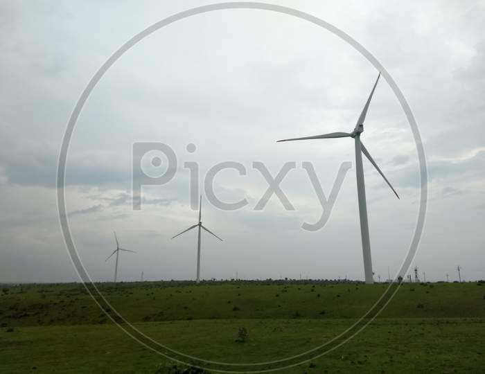 A windmill farm in india