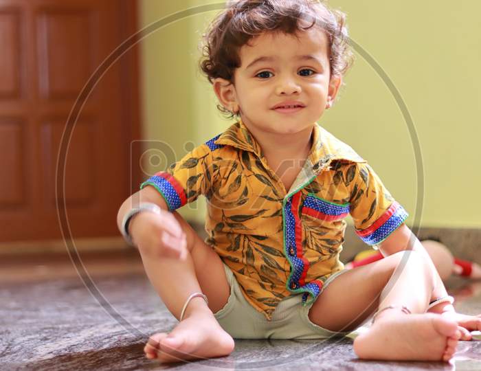 Cute Child At Home, Indoors Portrait