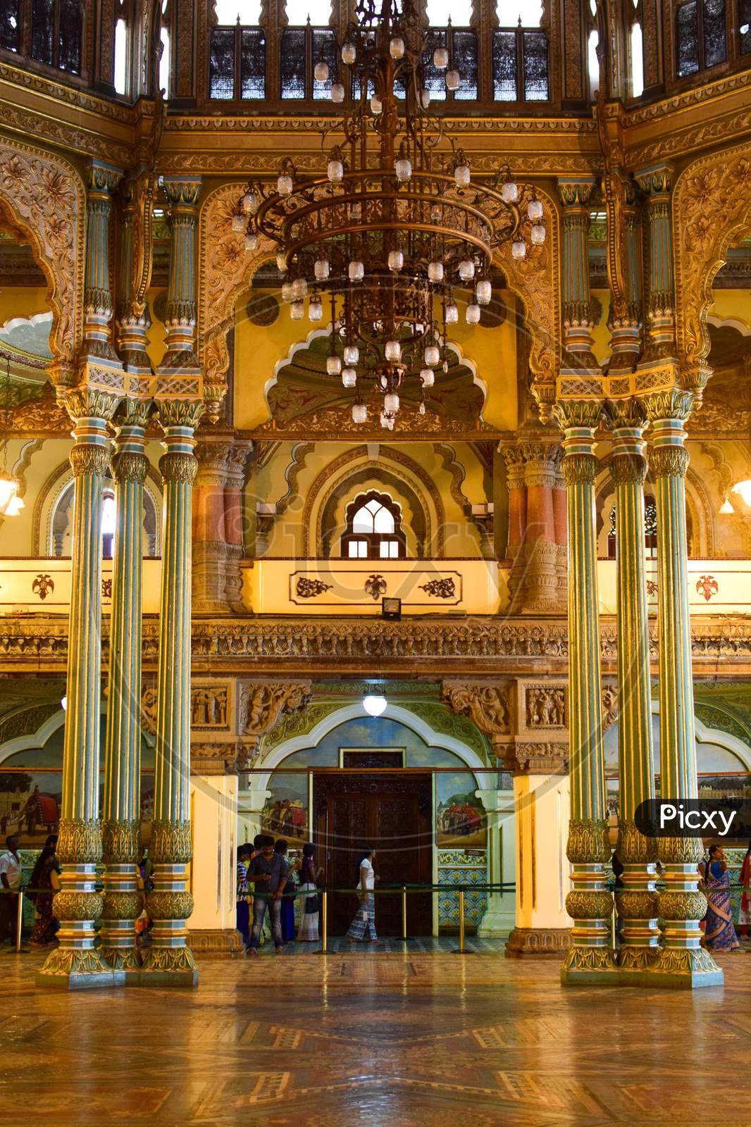 Mysore, Karnataka/India - February 17,2019 : Mysore Palace inner view