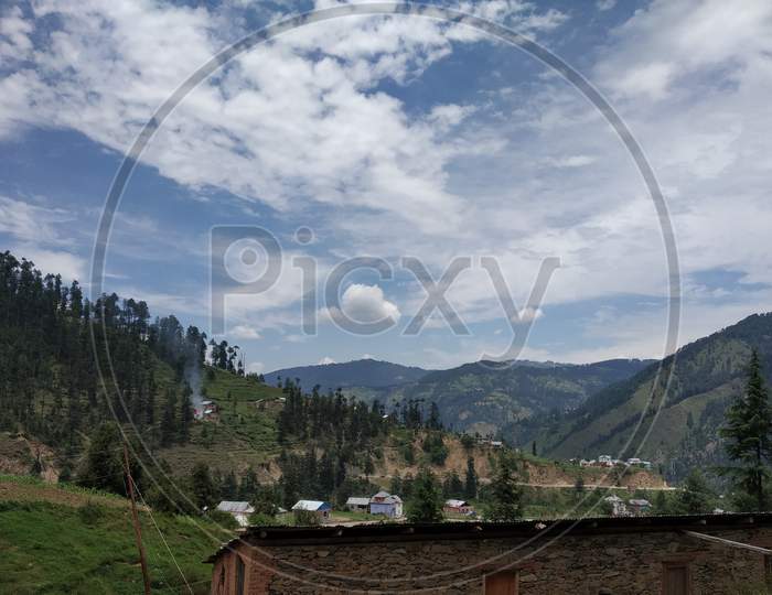 country side view of the hills in Bhaderwah