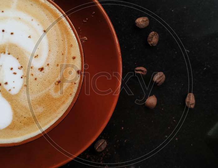 Close up of coffee and beans