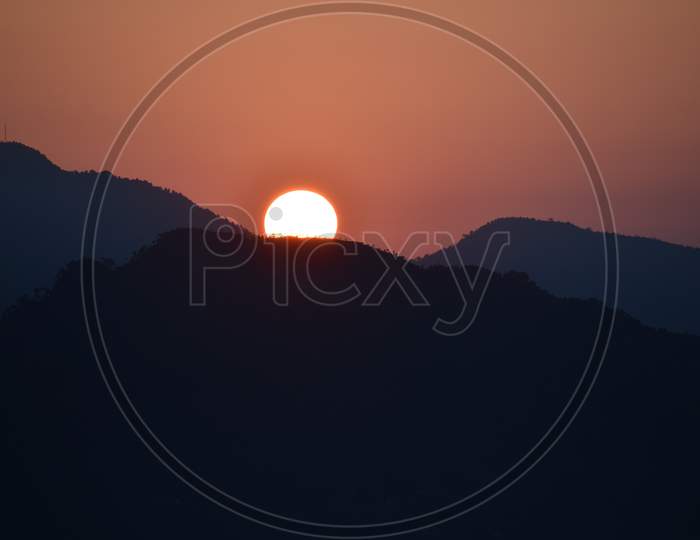 Beautiful Sunrise In Nainital Uttarakhand India