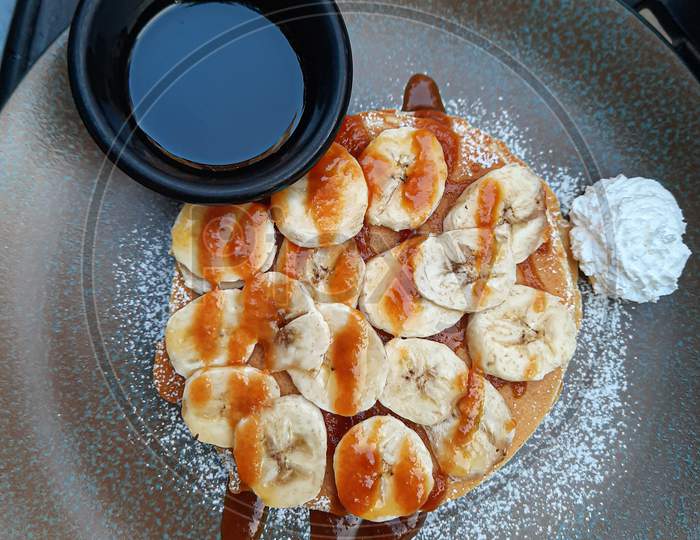 Banana Pancakes with Maple syrup