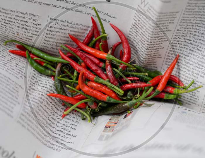 Fresh Red & Green Chillies