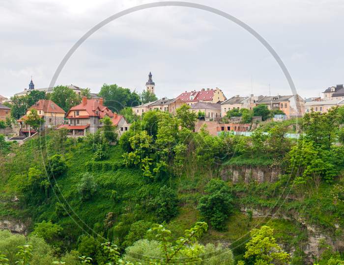 Panorama Of Kamianets-Podilskyi Old Town From The Smotrych River