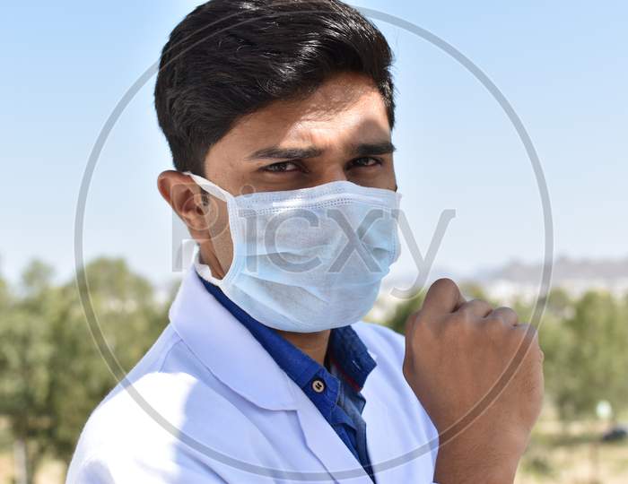 Indian doctor with mask or white coat