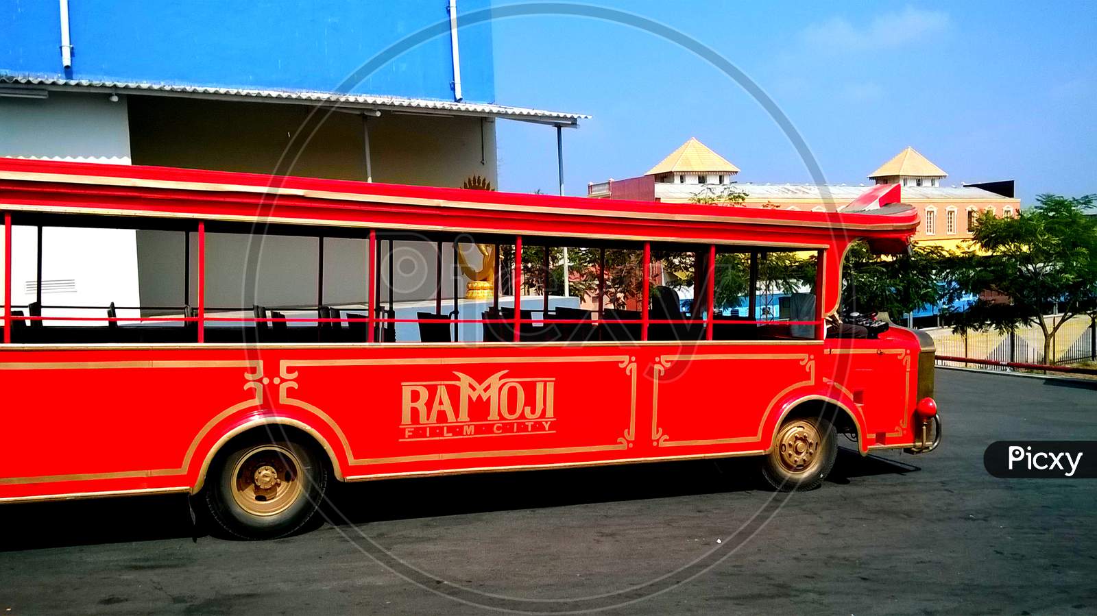 Ramoji Film City Red Bus Hyderabad India