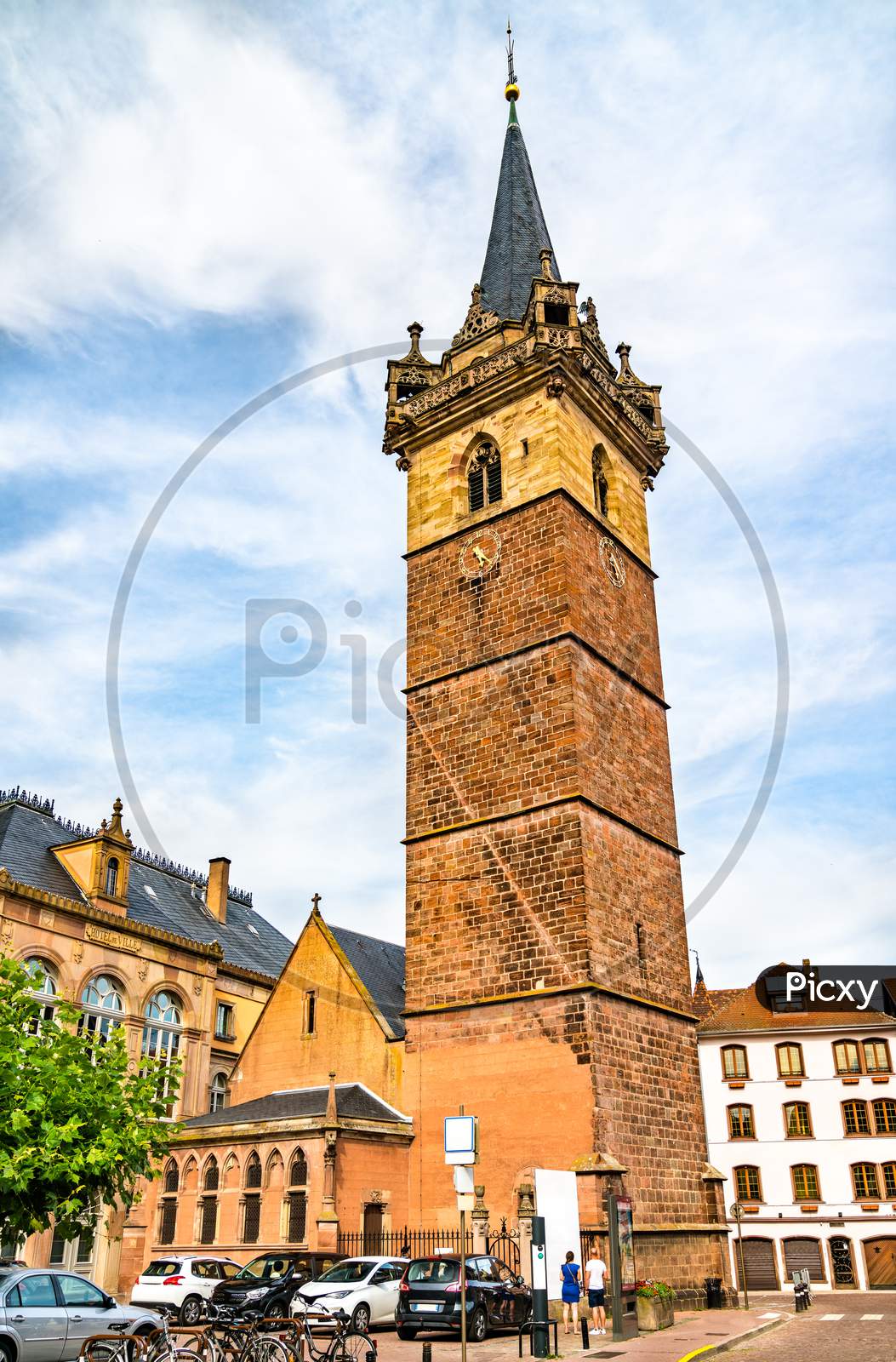 Clock Tower In Obernai - Alsace, France