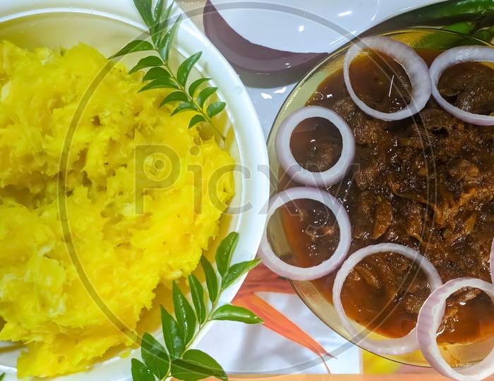 Jackfruit dish and Beef curry
