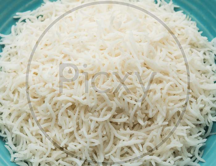 Boiled Indian Basmati Rice Served In A Bowl