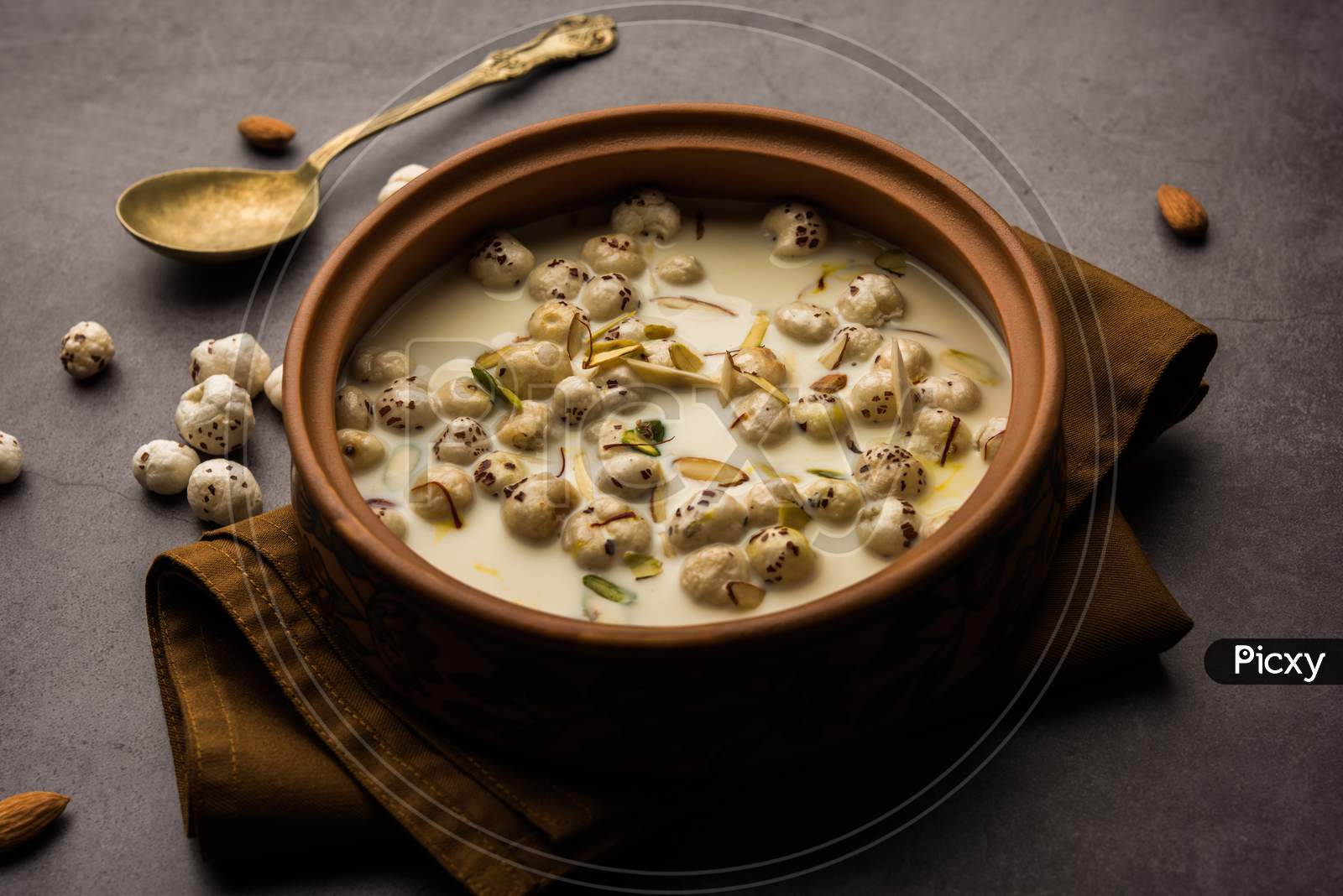 Puffed Lotus Seed Pudding Is Also Known As Makhana Kheer Or Foxnut Payasam, Indian Dessert