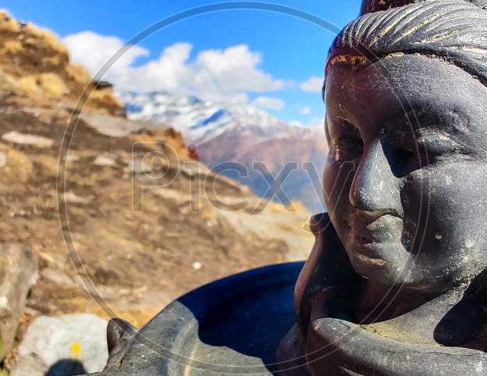 Mahadev shiva statue macro photography Uttarakhand