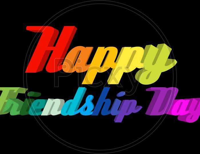 Happy Friendship Day illustration with dark background. Happy friendship day rendering.