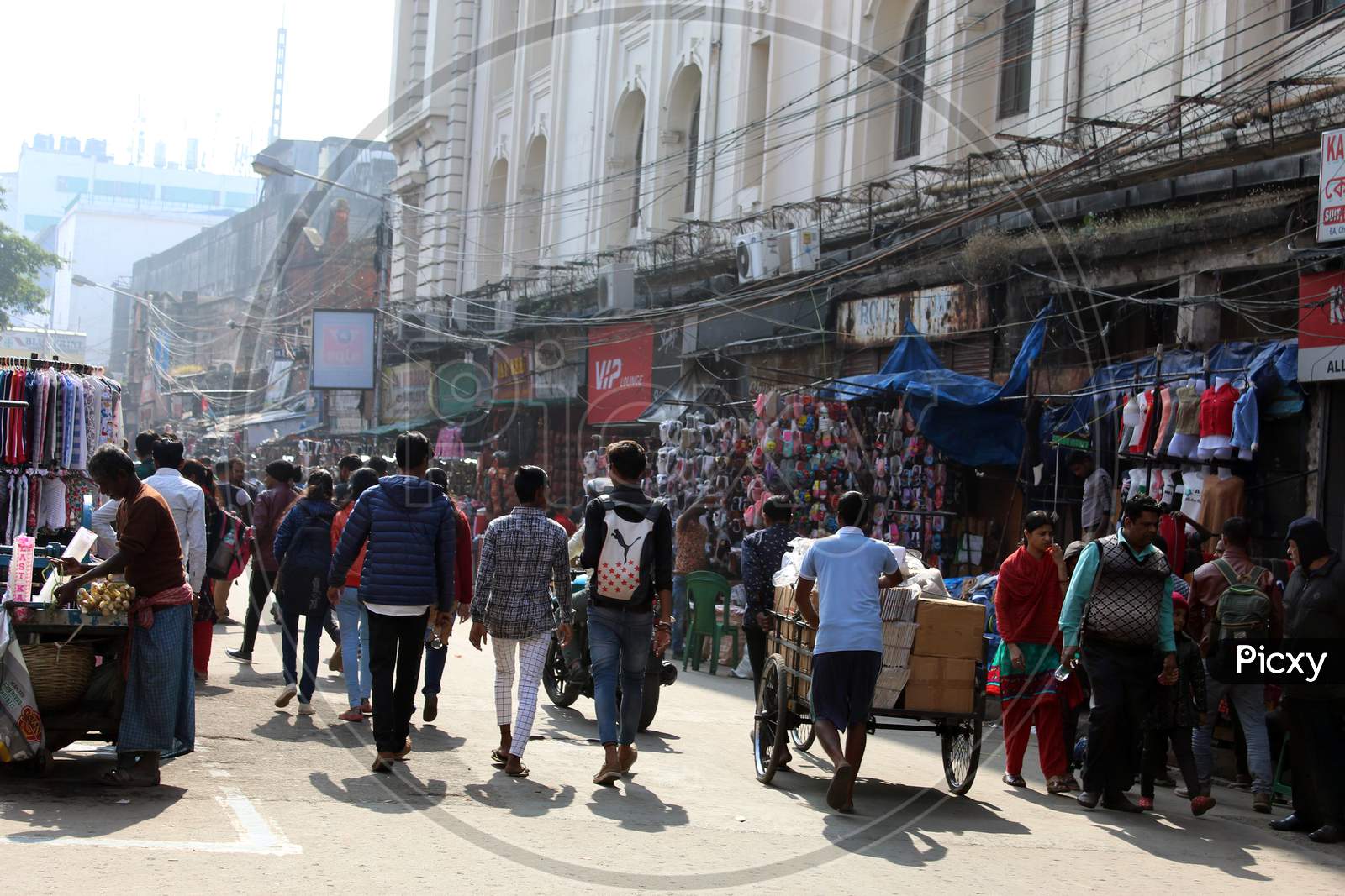 Random Crowd on festive season for shopping, at Esplanade, New Market, Dharmatala, Kolkata.
