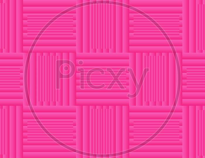 Horizontal and vertical cylindrical stripes squared check pattern in regular rows. Abstract Seamless geometric pink checkered square texture. 3d rendering, 3d illustration. ad, deco, soft, fine art,