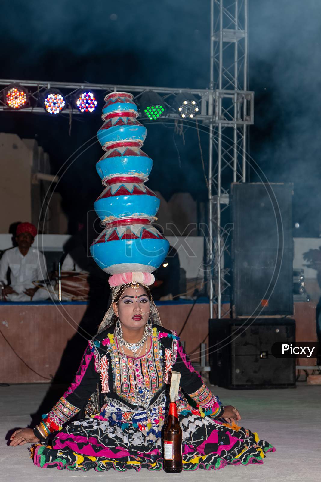 India female artist performing Kalbelia folk dance