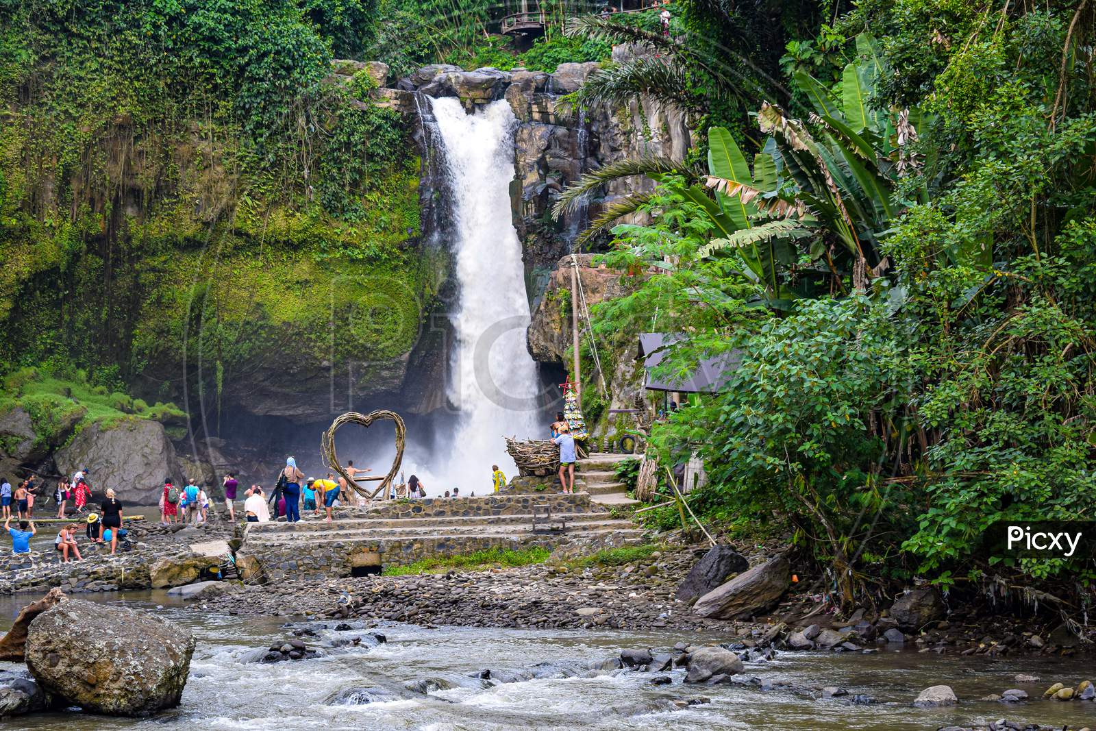 Tegenungan Waterfall is a beautiful waterfall located in plateau area and it is one of places of interest of Bali, Tegenungan waterfall in Bali, Indonesia