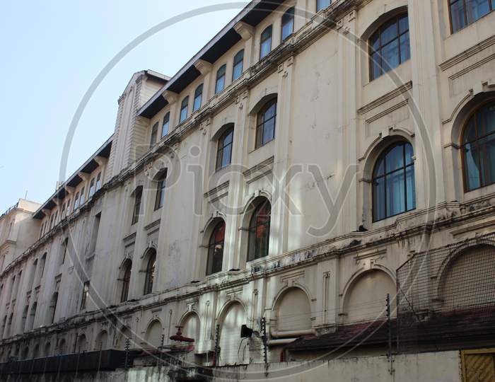 Cropped and partial view of famous 'The Oberoi Grand' hotel, at Esplanade, Dharmatala, Kolkata.