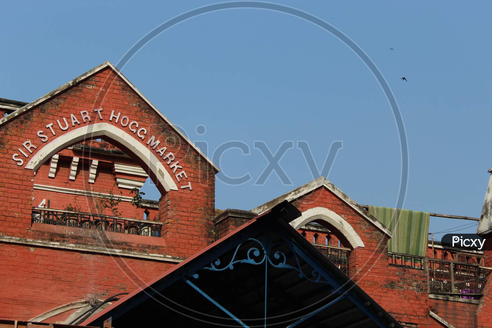 Cropped and partial view of famous 'S.S. Hog Market', at Esplanade East, Kolkata, West Bengal 700069.