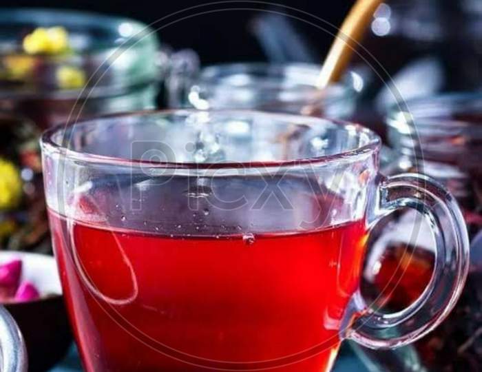 Ayurveda red tea in a cup