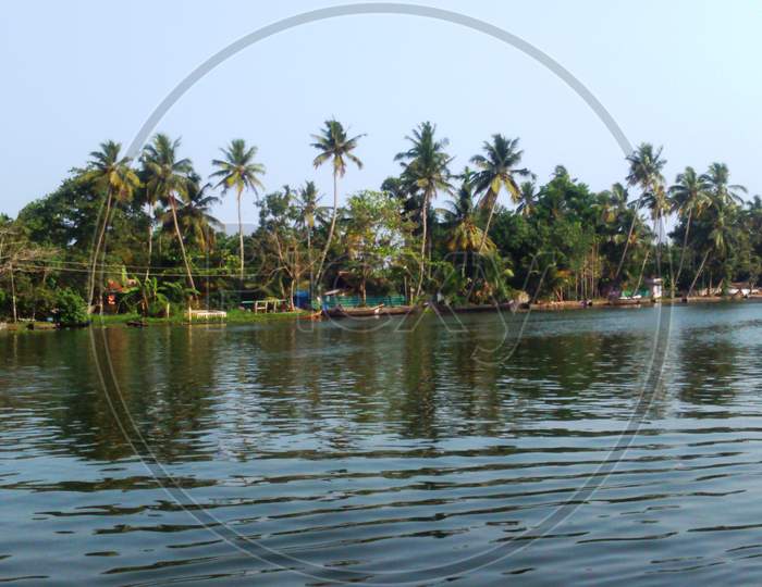 a view of the backwaters of Kerala