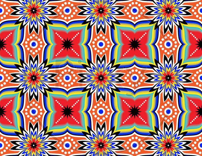 Colorful Vector Abstract Kaleidoscope Pattern Background Design