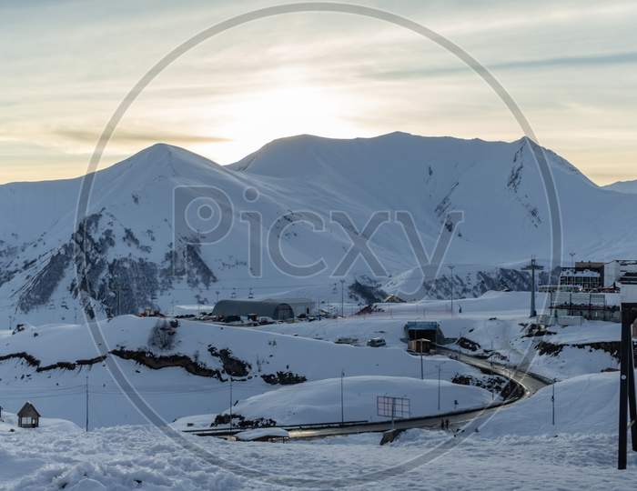 Gudauri Ski resort mountain view