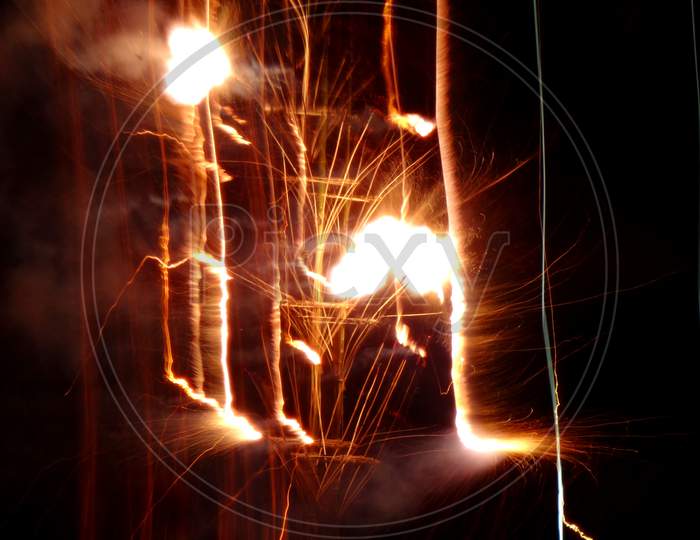 Night light fireworks sparkle closeup background