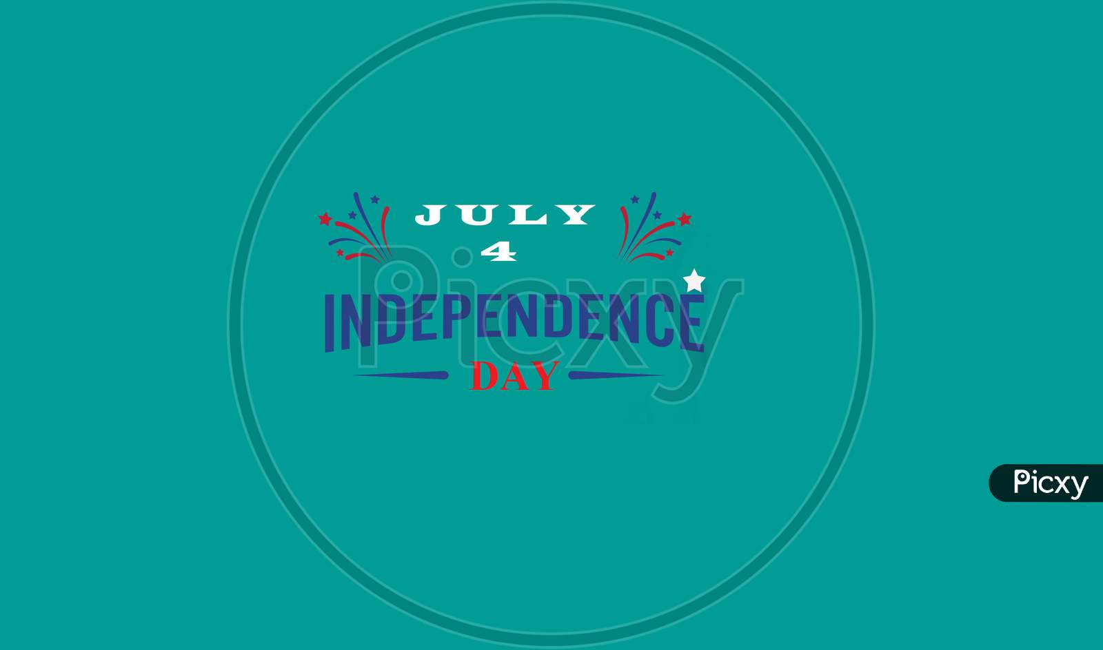 4Th Of July, Happy Independence Day Illustration, Letters In The Colors Of The Us Flag On Light Green Background