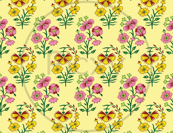 Colorful Vector Abstract Flower Bunch Pattern Background Design