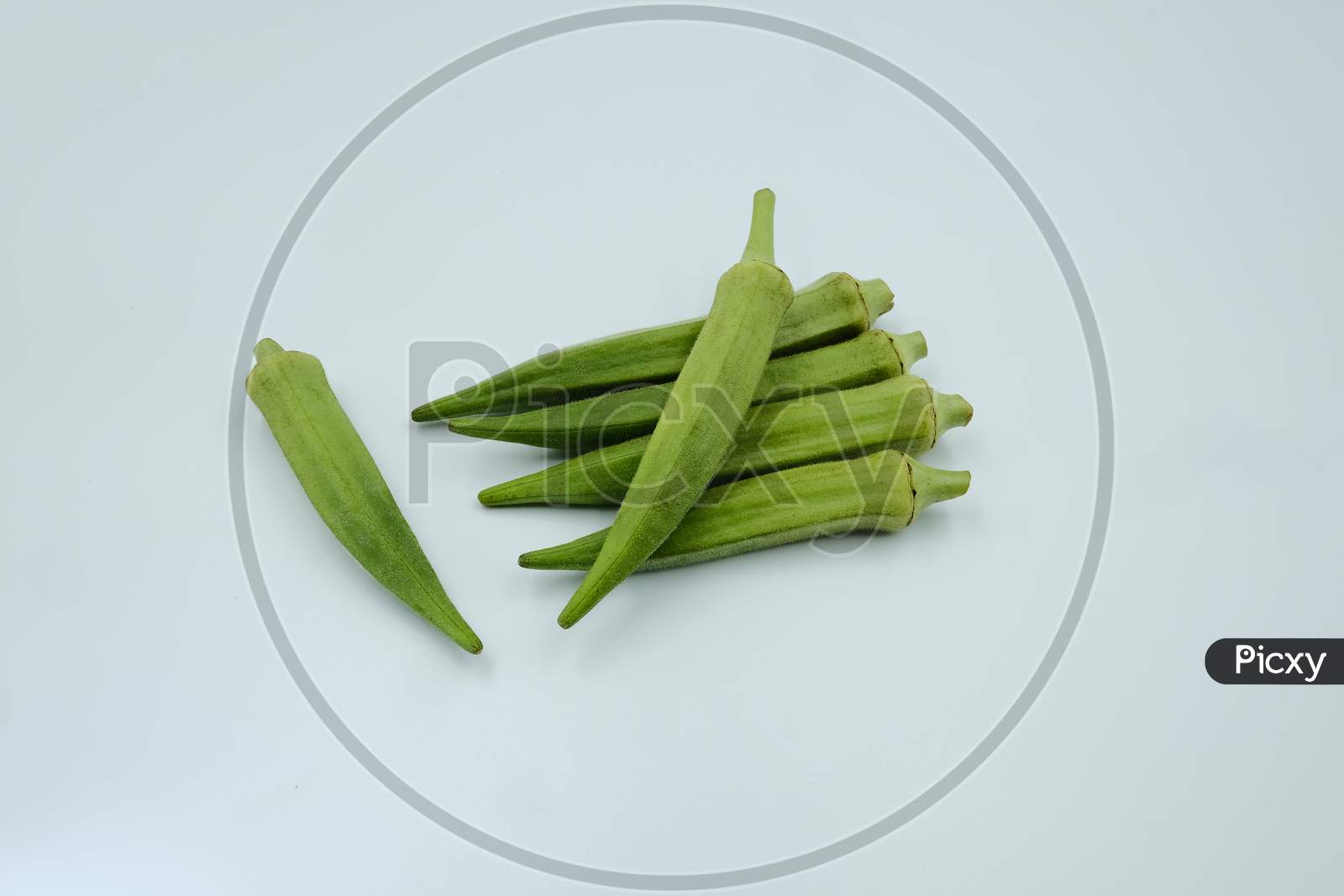Fresh And Clean Okra Ready For Eating Or Cooking