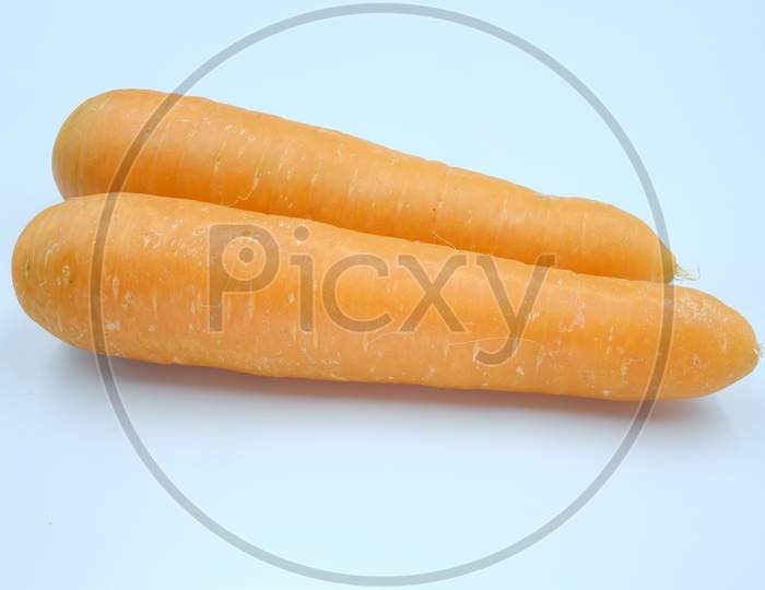 Fresh Carrots On White Background
