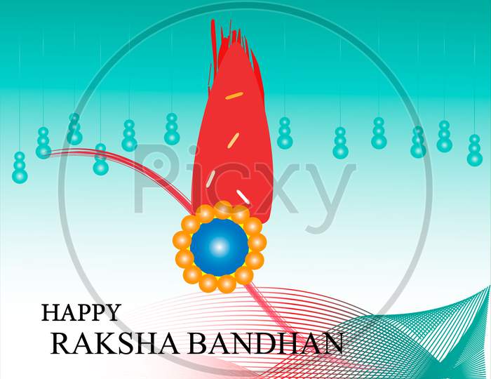 Rakhi Festival Background Design with Creative Rakhi Illustration - Indian Religious Festival Raksha Bandhan Background Vector Illustration