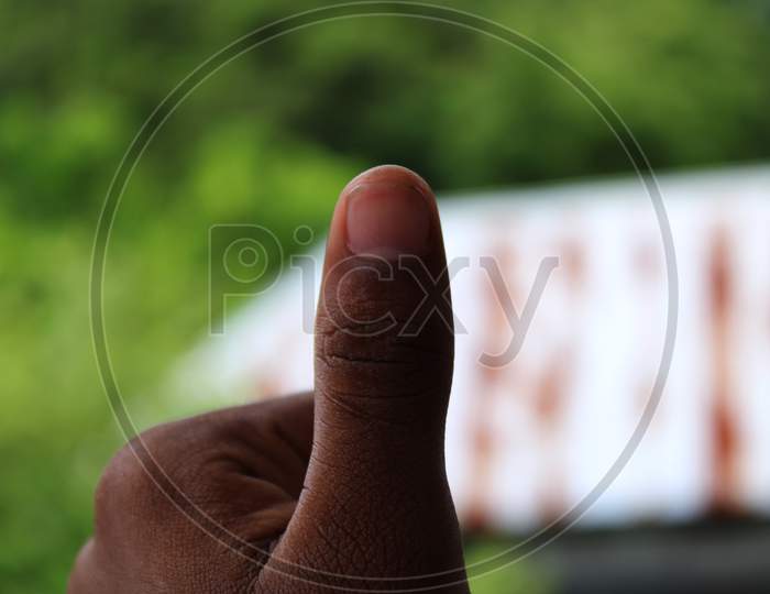 Hand finger natural background photo