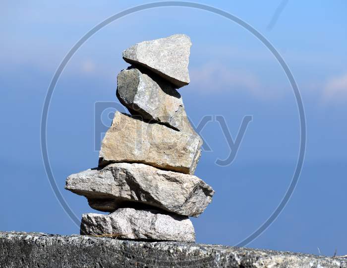 Beautiful Picture Of Stones In Background Of Blue Sky