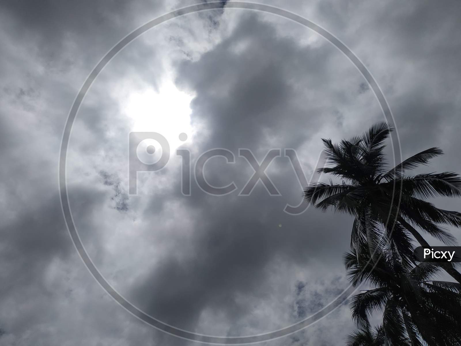 Cloudy sunny sky view photograph