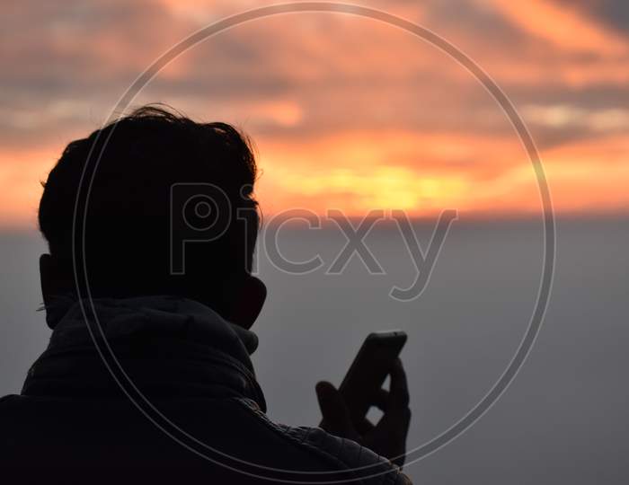 Beautiful Picture Of A Boy And Sunset