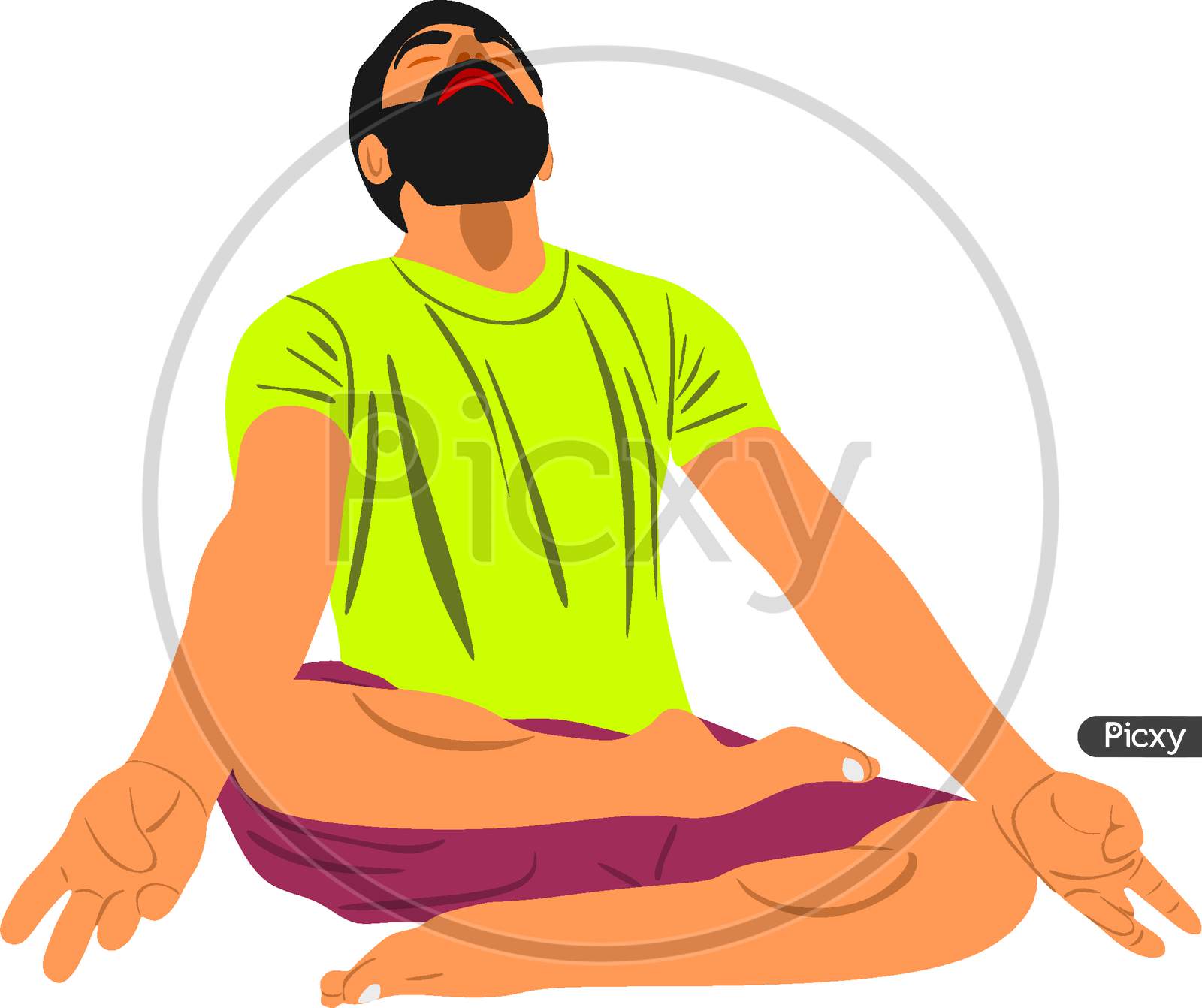 Indian Health And Fitness Cartoon Illustration