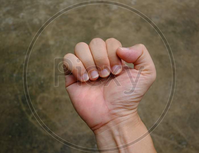 Adult'S Hand With His Or Her White Long Nails