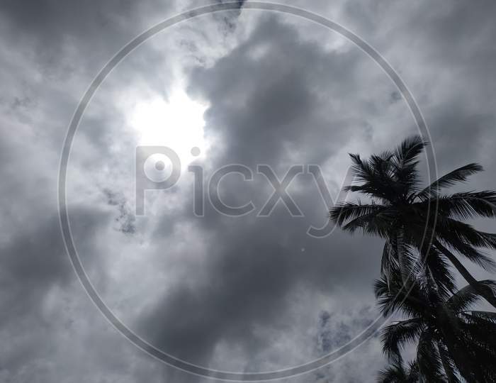 Cloudy sunny sky view photograph