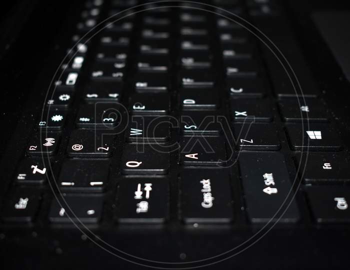 Beautiful Picture Of Black Keyboard Of Laptop