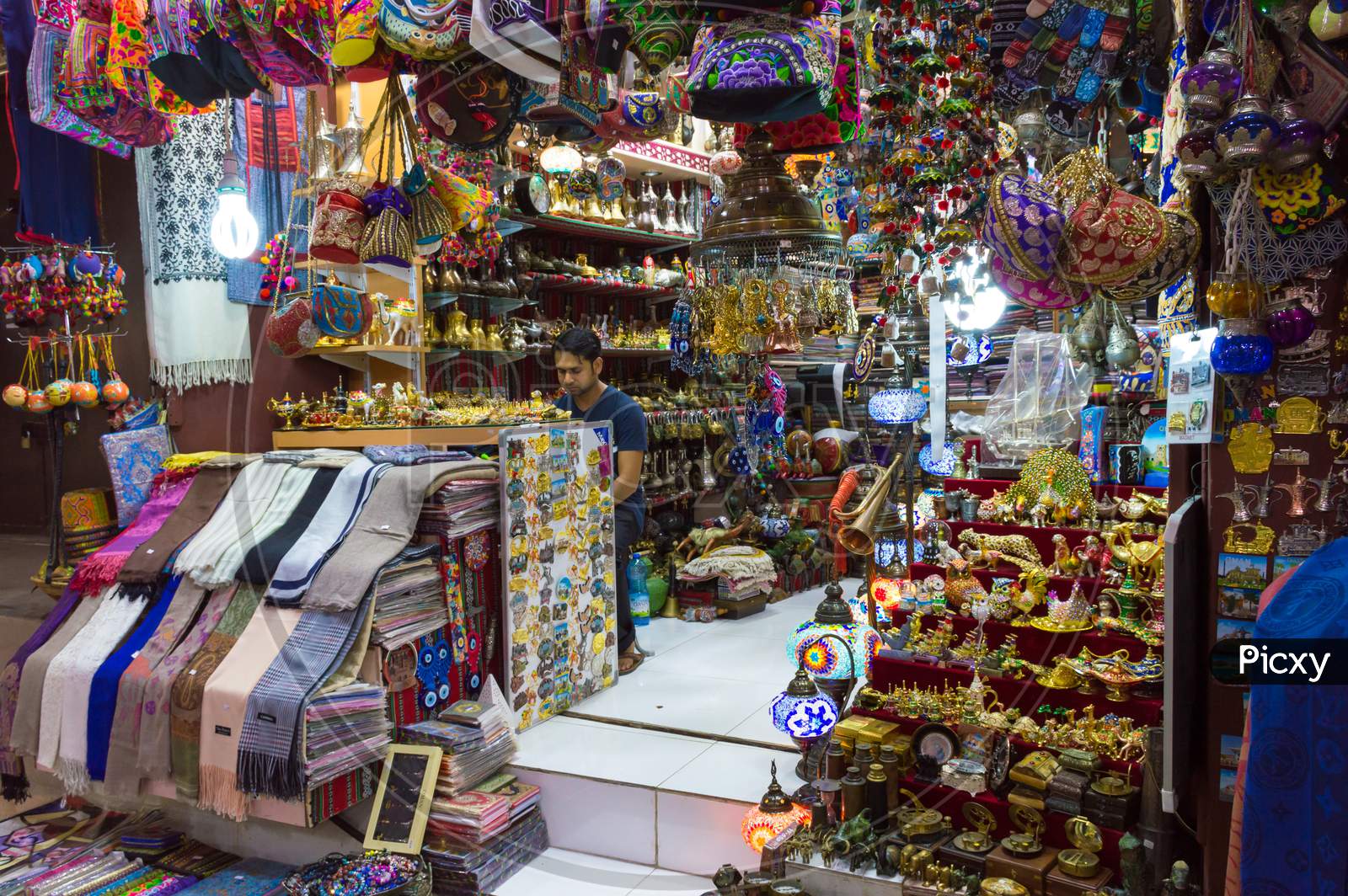 Traditional Handicrafts And Souvenier Shop Inside A Souq Of Oman.