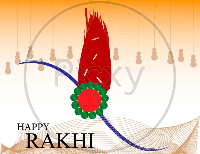 illustration of Raksha Bandhan, Indian festival of brother and sister bonding celebration with decorative Rakhi